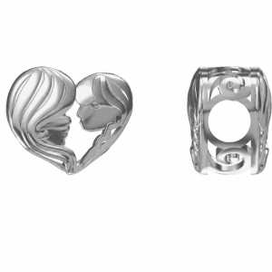 Zawieszka charms srebro 925 Mama i córka siostry przyjaciółki dwustronna 1,2 cm