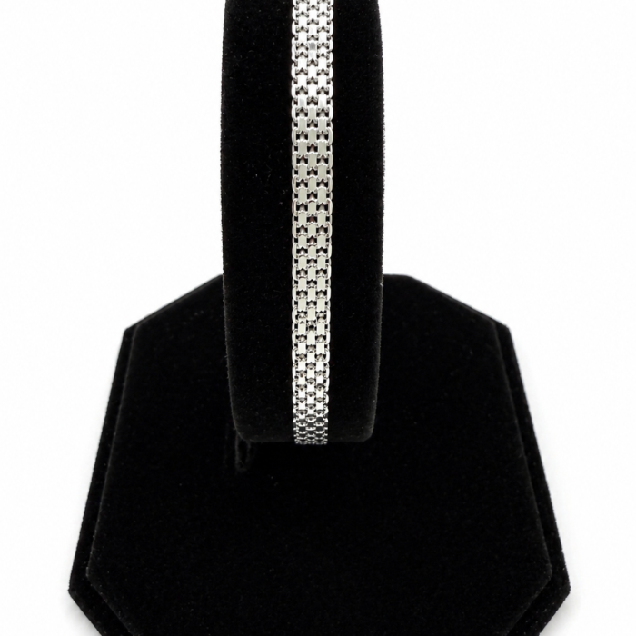Bransoletka srebro 925 Bismarc szeroka 18 cm 4 mm elegancka