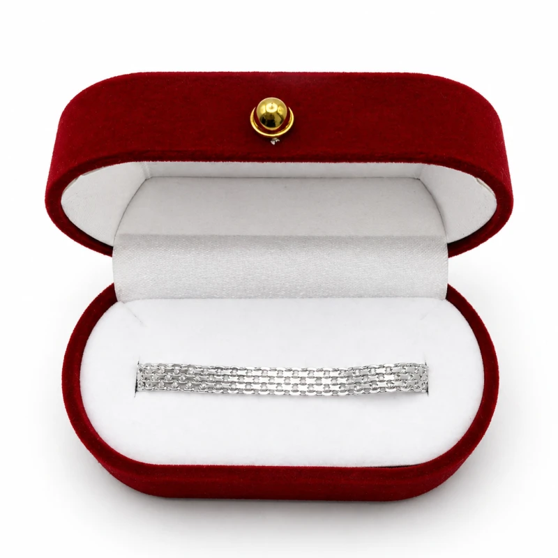 Bransoletka srebro 925 Bismarc szeroka 18 cm 4 mm elegancka