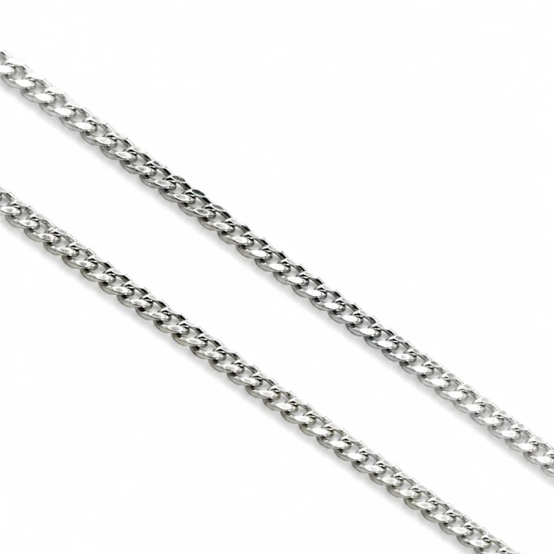 Łańcuszek srebro 925 cienka pancerka 45 cm lekki 1,9 g elegancki