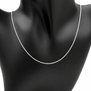 Łańcuszek srebro 925 cienka pancerka 45 cm lekki 1,9 g elegancki