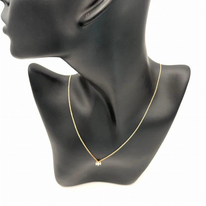 Naszyjnik lawendowa cyrkonia srebro 925 pozłacane 24K 44 cm delikatny elegancki