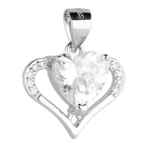 Srebrna zawieszka serce 925 z dużą cyrkonią 1,6 cm elegancki wisiorek