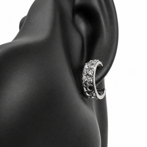 Srebrne kolczyki ażurowe 925 z cyrkoniami 16,8 mm eleganckie koła
