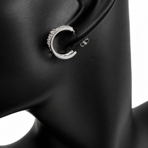 Srebrne kolczyki ażurowe 925 z cyrkoniami 16,8 mm eleganckie koła