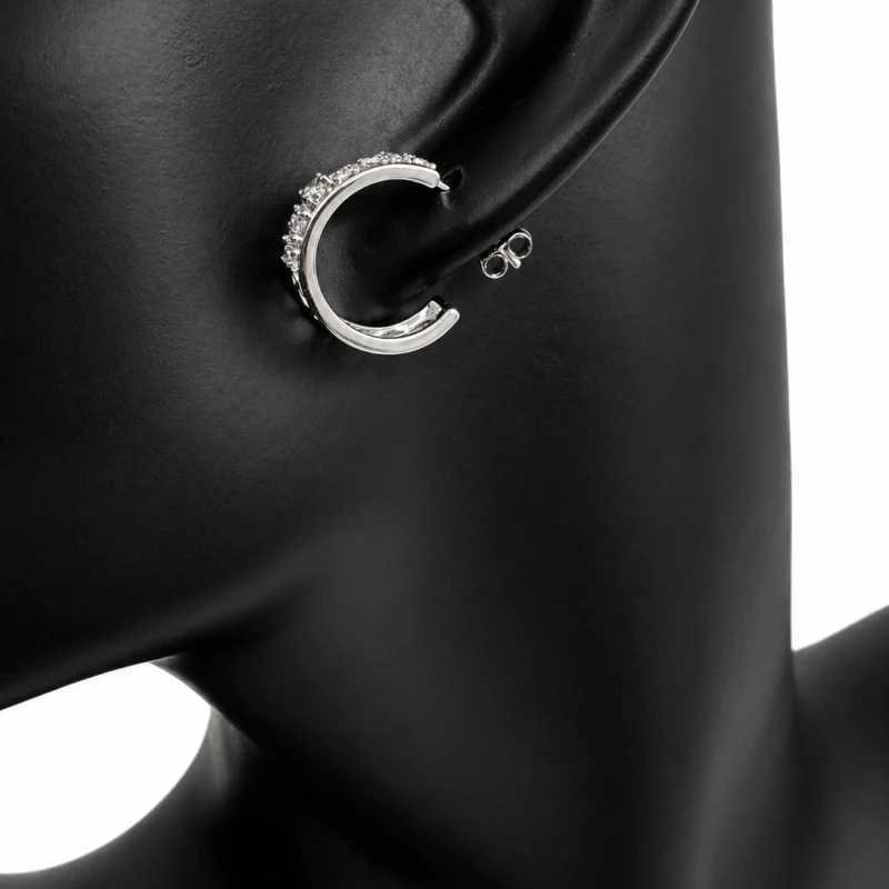 Srebrne kolczyki ażurowe 925 z cyrkoniami 16,8 mm eleganckie koła