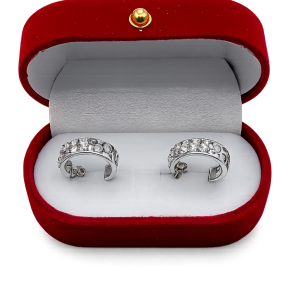 Srebrne kolczyki ażurowe 925 z cyrkoniami 16,8 mm eleganckie koła