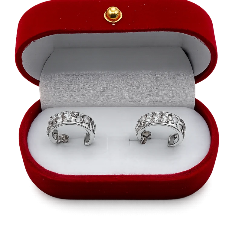 Srebrne kolczyki ażurowe 925 z cyrkoniami 16,8 mm eleganckie koła