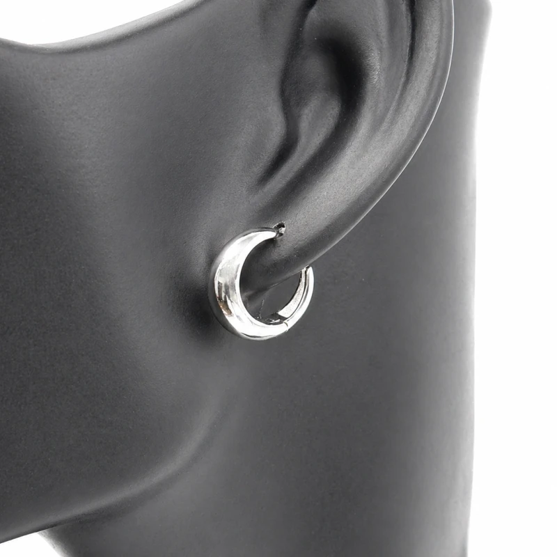 Kolczyki srebrne 925 masywne półkola 1,6 cm eleganckie klasyczne