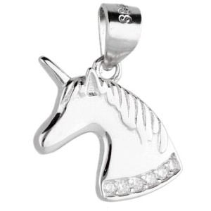 Zawieszka srebrna 925 jednorożec Unicorn 1,5 cm cyrkonie 1,3 g