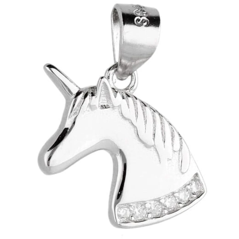 Zawieszka srebrna 925 jednorożec Unicorn 1,5 cm cyrkonie 1,3 g