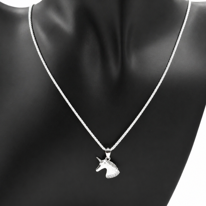 Zawieszka srebrna 925 jednorożec Unicorn 1,5 cm cyrkonie 1,3 g