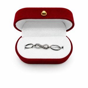 Bransoletka srebrna 925 nieskończoność grecki wzór cyrkonie 18+3 cm 6,6 g ciężka
