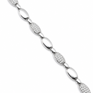 Bransoletka srebrna 925 elegancka z cyrkoniami 18+3 cm 7,1 g + GRATIS ściereczka