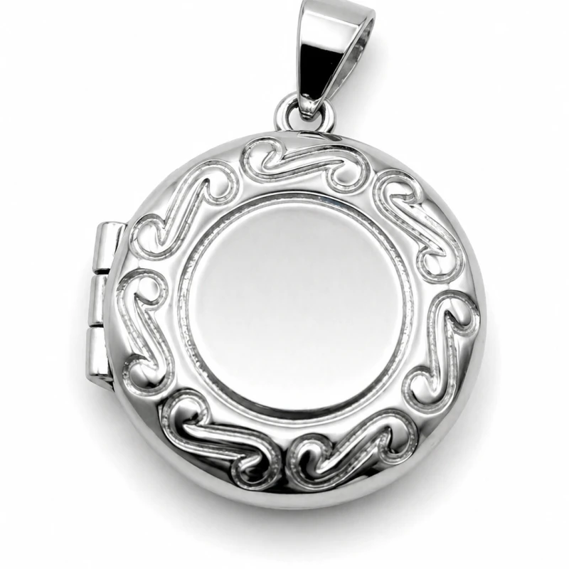 Srebrny sekretnik puzderko wisiorek otwierany 1,8 cm, masywny 4,9 g, klasyczna elegancja