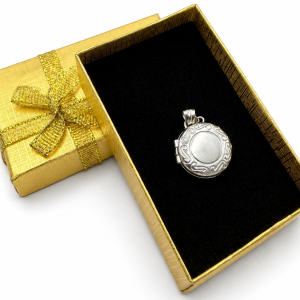 Srebrny sekretnik puzderko wisiorek otwierany 1,8 cm, masywny 4,9 g, klasyczna elegancja